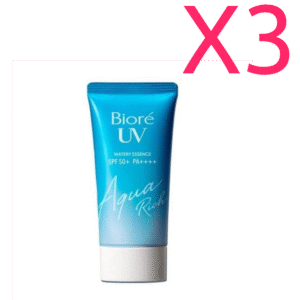 Biore UV Aqua Rich Watery Essence Sunscreen SPF 50 3-Pack (50 ml)