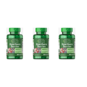 Puritan’s Pride Hawthorn Berries 565mg 100 Capsules 3PCS — Triple Pack Heart Support